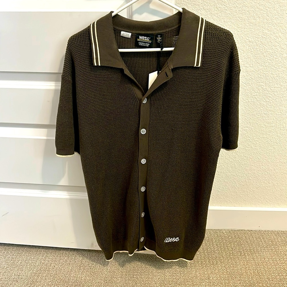 Green Short Sleeve Button Up